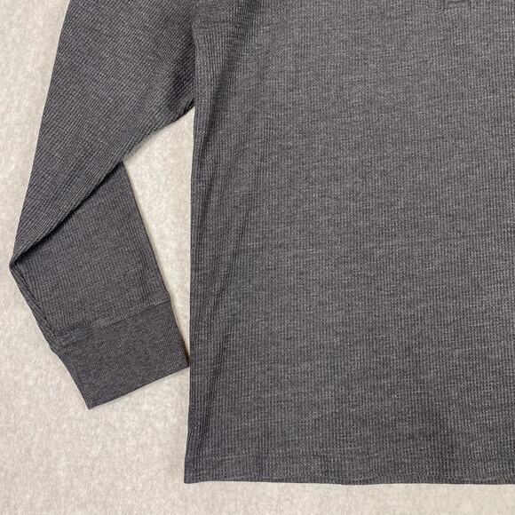Rhone Shirt Mens L Grey Waffle Henley Long Sleeve - Picture 3 of 7